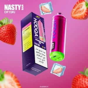 شيشة جاهزة ناستي هوكا 15000 سحبة فراولة ايس NASTY HOOQA DTL 15K Puff SARWBERRY ICE