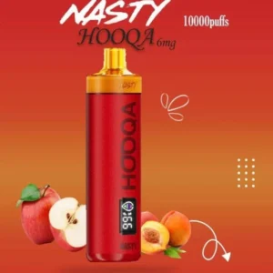 شيشة ناستي 10000 سحبة تفاح خوخ NASTY HOOQA DFR 10000 APPLE PEACH