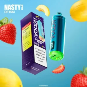 شيشة جاهزة ناستي هوكا 15000 سحبة فراولة شمام NASTY HOOQA DTL 15K Puff STRAWBERRY MELON