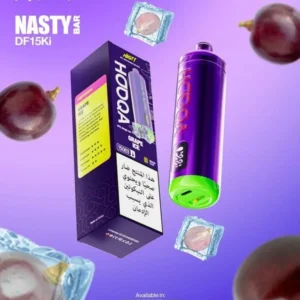 شيشة جاهزة ناستي هوكا 15000 سحبة عنب آيس NASTY HOOQA DTL 15K Puff GRAPE ice