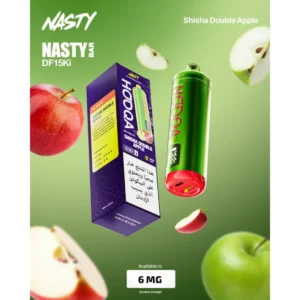 شيشة جاهزة ناستي هوكا 15000 سحبة تفاحتين NASTY HOOQA DTL 15K Puff DOUBLE APPLE